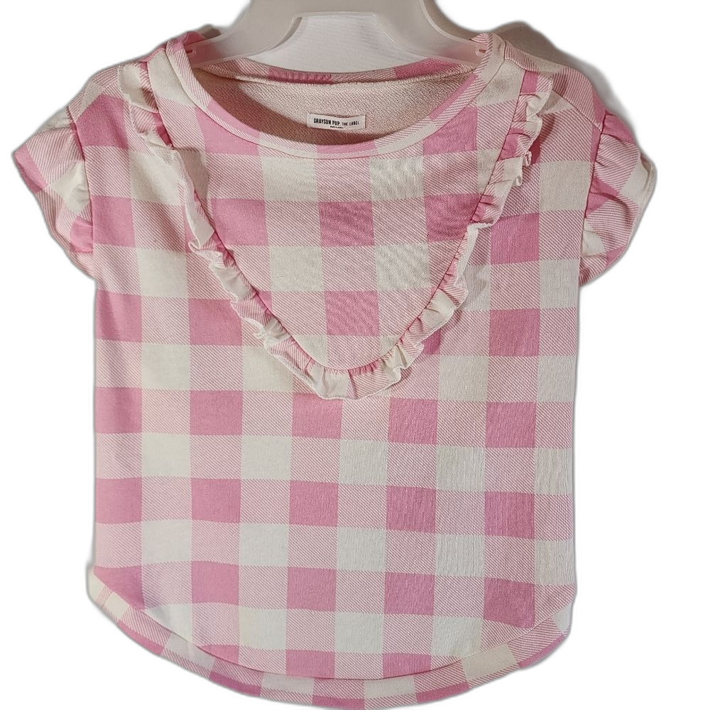Pink and white 💗 Plaid Grayson Pup Dog Sweatshirt Size XL 22-25 inches